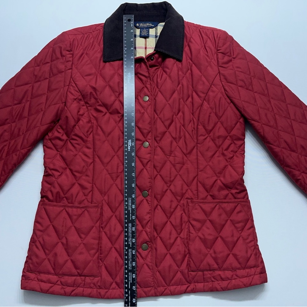 Brooks Brothers Diamond Quilted Jacket Womens Size 10 Insulated Corduroy Collar - Picture 10 of 14